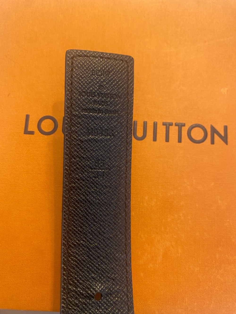 AUTHENTIC Louis Vuitton Dark Brown Monogram Canvas Belt with Gold LV Buckle - Picture 3 of 4